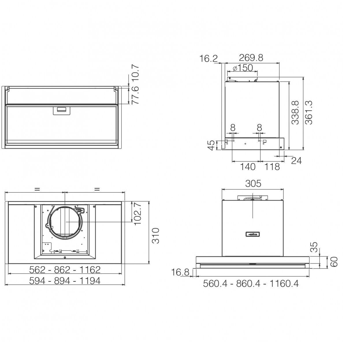 Gartraukiai Elica BOXIN LX/IX/A/60 3
