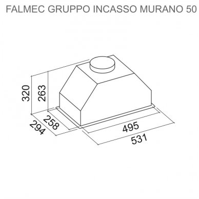 Gartraukiai Falmec Gruppo Incasso Murano Black 50 cm 4