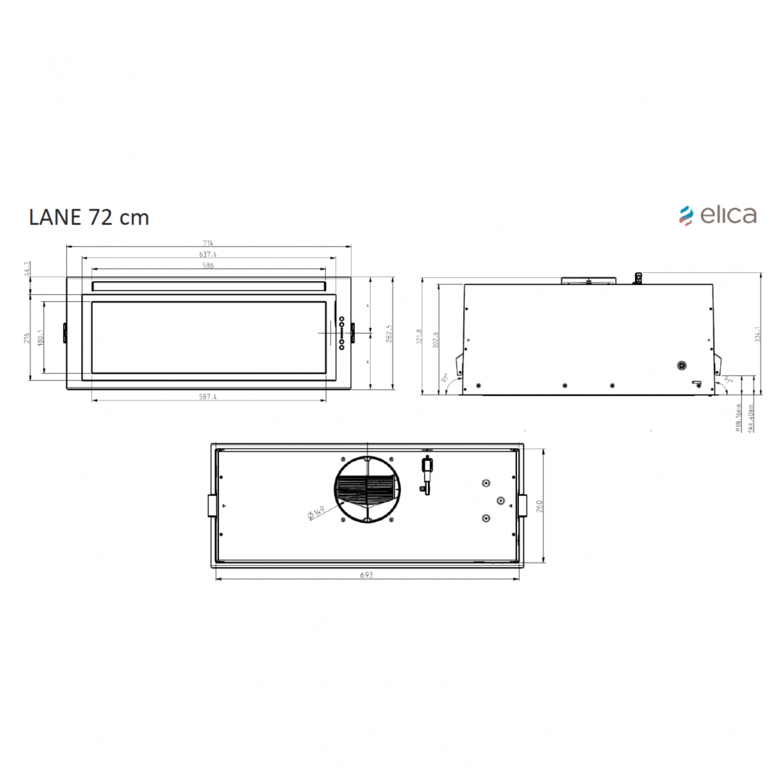 Gartraukiai Elica LANE WH/A/72 3