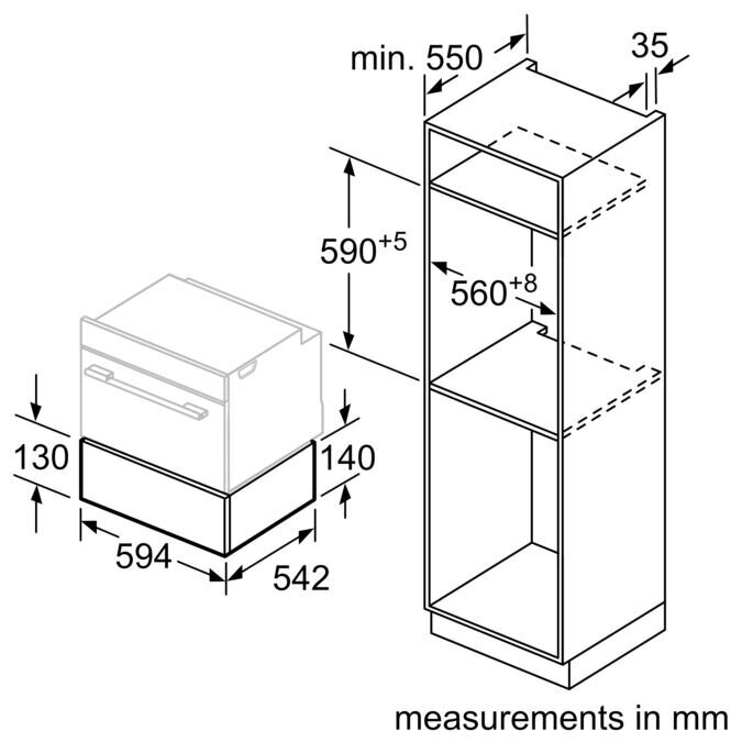 Įmontuojamas vakuumavimo stalčius Siemens BV910E1B1 4