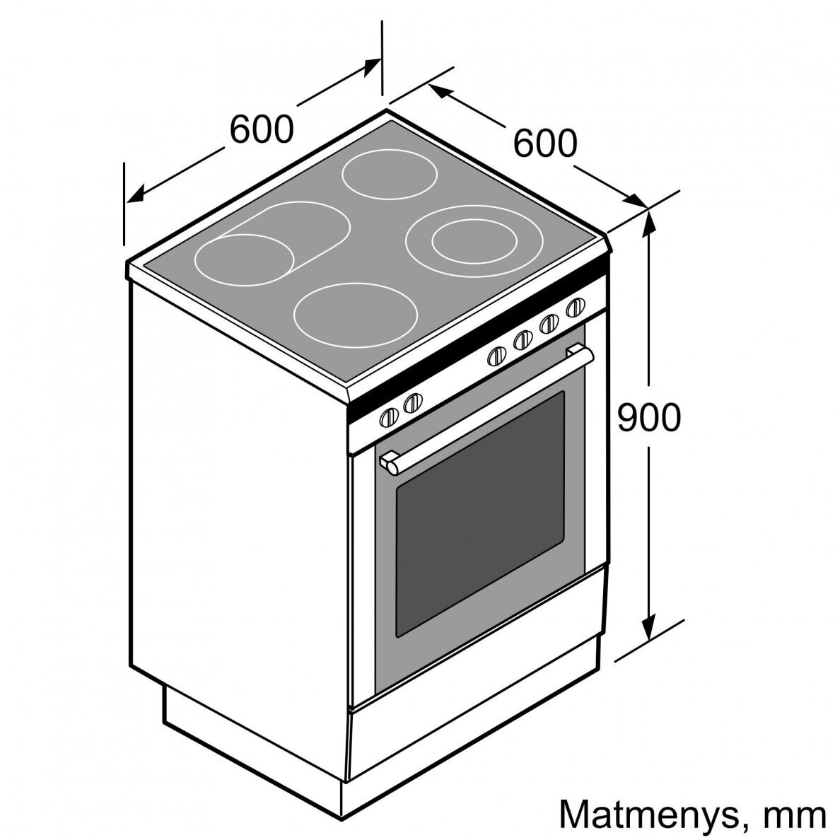 Laisvai statoma viryklė HLN39A020 4