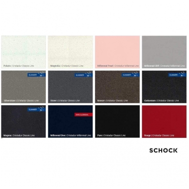 Plautuvių Schock Cristadur® spalvos